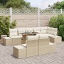 Juego de Sofás de Jardín Conjunto de 9 Beige Ratán, Poliéster by , Outdoor sofas - Ref: Foro24-3349207, Price: 724,12 €, Disc...