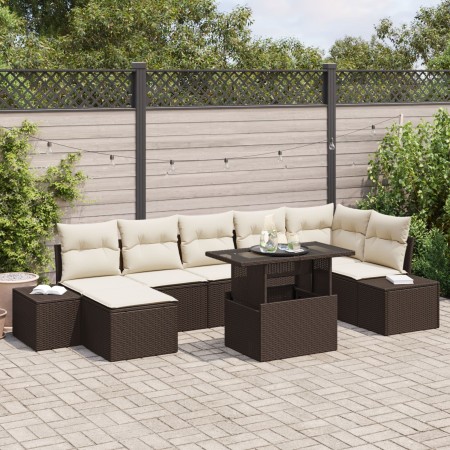 Conjunto de Sofá de Jardín 8 Piezas Marrón y Crema von , Outdoor-Sofas - Ref: Foro24-3349224, Preis: 592,33 €, Rabatt: %
