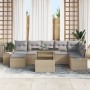 Set de Sofá de Jardín Juego de 8 Gris, Beige Ratán, Poliéster de , Sofás de exterior - Ref: Foro24-3349226, Precio: 563,96 €,...