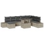 Set de Sofá de Jardín 9 Piezas Marrón claro, negro by , Outdoor sofas - Ref: Foro24-3349238, Price: 682,90 €, Discount: %