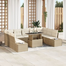 Juego de Sofá de Jardín Set de 10 Beige Ratan Sofá Seccional de , Sofás de exterior - Ref: Foro24-3349247, Precio: 732,87 €, ...