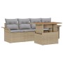 Conjunto de Sofás de Jardín de 5 Piezas con Cojines Beige de Ratán Sintético by , Outdoor sofas - Ref: Foro24-3349265, Price:...