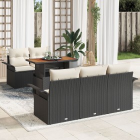 Set de Sofá de Jardín de 6 Piezas con Cojines de Ratán de Polietileno Acacia von , Outdoor-Sofas - Ref: Foro24-3349270, Preis...