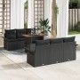 Juego de Sofá de Jardín de 7 Piezas con Cojines Negro Poliratán Acacia von , Outdoor-Sofas - Ref: Foro24-3349281, Preis: 520,...