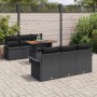 Juego de Sofá de Jardín de 7 Piezas con Cojines Negro Poliratán Acacia von , Outdoor-Sofas - Ref: Foro24-3349281, Preis: 520,...