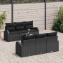 Conjunto de sofá de jardín 7 pcs Negro 55 x 55 x 37 cm