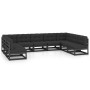 Set de muebles de jardín 9 pzas con cojines madera pino negro de vidaXL, Conjuntos de jardín - Ref: Foro24-3077198, Precio: 1...