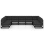 Set de muebles de jardín 9 pzas con cojines madera pino negro de vidaXL, Conjuntos de jardín - Ref: Foro24-3077198, Precio: 1...