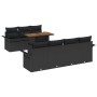 Juego de Sofá de Jardín de 8 Piezas con Cojines Negro Poliratán Acacia by , Outdoor sofas - Ref: Foro24-3349295, Price: 580,9...