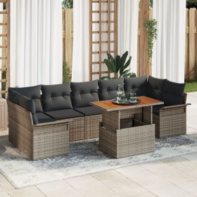 Sofás de Jardín de 8 Piezas con Cojines Gris Poliratán Acacia von , Outdoor-Sofas - Ref: Foro24-3349299, Preis: 554,79 €, Rab...