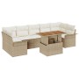 Juego de Sofá de Jardín de 8 Piezas con Cojines Beige Ratán Poli Acacia von , Outdoor-Sofas - Ref: Foro24-3349301, Preis: 610...