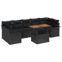 Set de Sofá de Jardín de 8 Piezas con Cojines Negro Poliratán Acacia von , Outdoor-Sofas - Ref: Foro24-3349302, Preis: 587,48...