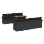 Set de 9 Piezas de Sofá de Jardín con Cojines Negro de Ratán Poliéster Acacia von , Outdoor-Sofas - Ref: Foro24-3349309, Prei...