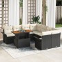 Set de Sofá de Jardín de 9 Piezas con Cojines Negro Ratán by , Outdoor sofas - Ref: Foro24-3349312, Price: 562,18 €, Discount: %