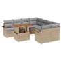 Conjunto de Sofá de Jardín de 9 Piezas con Cojines Beige Poliratán Acacia von , Outdoor-Sofas - Ref: Foro24-3349314, Preis: 5...