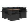 Conjunto de Comedor de Jardín de 5 piezas con cojines Negros de Poliratán y Acacia von , Outdoor-Sofas - Ref: Foro24-3349330,...