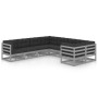 8-piece garden furniture set with gray pine wood cushions by vidaXL, Garden sets - Ref: Foro24-3077026, Price: 775,01 €, Disc...