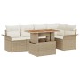 Set de comedor de jardín de 6 piezas con cojines en Beige de Poliratán von , Outdoor-Sofas - Ref: Foro24-3349336, Preis: 465,...