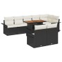 Juego de Comedor de Jardín de 9 Piezas con Cojines Negros de Poliratán y Acacia by , Outdoor sofas - Ref: Foro24-3349347, Pri...