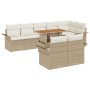 Conjunto de Comedor de Jardín de 9 Piezas con Cojines Beige Rattan Acacia by , Outdoor sofas - Ref: Foro24-3349350, Price: 67...