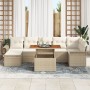Juego de Comedor de Jardín de 8 Piezas con Cojines Beige Ratán Sintético Acacia by , Outdoor sofas - Ref: Foro24-3349364, Pri...