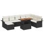 Conjunto de Comedor de Jardín de 9 Piezas con Cojines Negro Poliratán Acacia von , Outdoor-Sofas - Ref: Foro24-3349368, Preis...