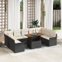 Juego de Comedor de Jardín de 10 Piezas con Cojines Negro Poliratán Acacia by , Outdoor sofas - Ref: Foro24-3349375, Price: 6...