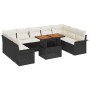 Juego de Comedor de Jardín de 10 Piezas con Cojines Negro Poliratán Acacia by , Outdoor sofas - Ref: Foro24-3349375, Price: 6...