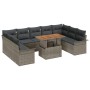 Conjunto de Sofá de Jardín Set de 10 Gris Rattan, Poliéster von , Outdoor-Sofas - Ref: Foro24-3349376, Preis: 647,64 €, Rabat...