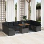 Juego de Comedor de Jardín de 11 Piezas con Cojines Negro Poliratán Acacia von , Outdoor-Sofas - Ref: Foro24-3349386, Preis: ...