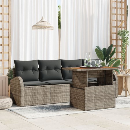 Conjunto de Sofás de Jardín Juego de 5 Gris Rattan by , Outdoor sofas - Ref: Foro24-3349516, Price: 347,19 €, Discount: %
