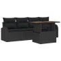 Juego de comedor de jardín de 5 piezas con cojines negro ratán sintético acacia by , Outdoor sofas - Ref: Foro24-3349519, Pri...