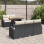 Conjunto de Comedor de Jardín de 6 Piezas con Cojines Negro de Ratán de Polietileno Acacia von , Outdoor-Sofas - Ref: Foro24-...