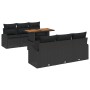 Conjunto de comedor de jardín de 7 piezas con cojines Ratán negro Poliratán de , Sofás de exterior - Ref: Foro24-3349533, Pre...