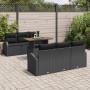 Conjunto de comedor de jardín de 7 piezas con cojines Ratán negro Poliratán de , Sofás de exterior - Ref: Foro24-3349533, Pre...