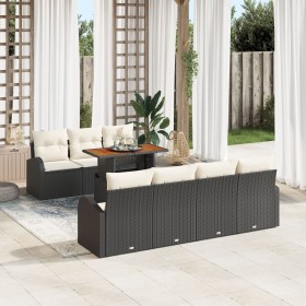 Conjunto de Comedor de Jardín de 8 Piezas con Cojines Negros de Ratán Polimérico by , Outdoor sofas - Ref: Foro24-3349543, Pr...