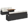 Conjunto de Comedor de Jardín de 8 Piezas con Cojines Negros de Ratán Polimérico by , Outdoor sofas - Ref: Foro24-3349543, Pr...