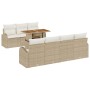 Juego de Comedor de Jardín de 8 Piezas con Cojines Beige Ratán Poliéster von , Outdoor-Sofas - Ref: Foro24-3349546, Preis: 58...