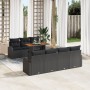 Conjunto de Comedor de Jardín de 8 Piezas con Cojines Negro Poliratán Acacia von , Outdoor-Sofas - Ref: Foro24-3349547, Preis...