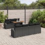 Conjunto de Comedor de Jardín de 8 Piezas con Cojines Negro Poliratán Acacia von , Outdoor-Sofas - Ref: Foro24-3349547, Preis...