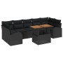 Juego de Comedor de Jardín de 8 Piezas con Cojines Negro Ratán Poliéster Acacia by , Outdoor sofas - Ref: Foro24-3349554, Pri...