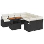 Conjunto de Comedor de Jardín de 9 Piezas con Cojines Negro de Ratán Sintético Acacia von , Outdoor-Sofas - Ref: Foro24-33495...