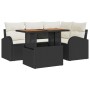 Juego de Comedor de Jardín de 5 Piezas con Cojines Negro Poliratán Acacia by , Outdoor sofas - Ref: Foro24-3349578, Price: 37...