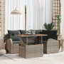 Juego de Sofás de Jardín Set de 5 Gris Ratán sintético, Acero, Tela by , Outdoor sofas - Ref: Foro24-3349579, Price: 375,17 €...