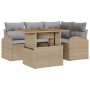 Set de Comedor para Jardín de 5 Piezas con Cojines Beige de Poliéster y Ratán von , Outdoor-Sofas - Ref: Foro24-3349580, Prei...