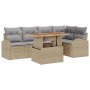 Juego de Comedor de Jardín de 6 Piezas con Cojines Poliratán Beige Acacia von , Outdoor-Sofas - Ref: Foro24-3349587, Preis: 4...
