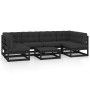 7-teiliges Gartenmöbel-Set mit Kissen aus schwarzem Kiefernholz von vidaXL, Gartensets - Ref: Foro24-3077183, Preis: 722,91 €...
