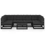 7-piece garden furniture set with black pine wood cushions by vidaXL, Garden sets - Ref: Foro24-3077183, Price: 733,09 €, Dis...