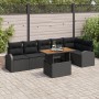 Juego de Comedor de Jardín de 7 Piezas con Cojines Ratán Poliéster Negro by , Outdoor sofas - Ref: Foro24-3349596, Price: 494...