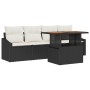 Juego de Comedor de Jardín de 5 Piezas con Cojines de Polirratán Negro Acacia by , Outdoor sofas - Ref: Foro24-3349767, Price...
